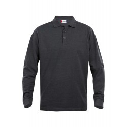 POLOSHIRT LANGE MOUW  CLIQUE CLASSIC LINCOLN 028245 955 ANTRACIET MELEE