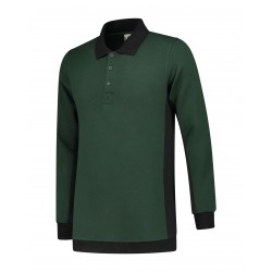 POLOSWEATER L&S WORKWEAR 4700 FORESTGREEN BLACK